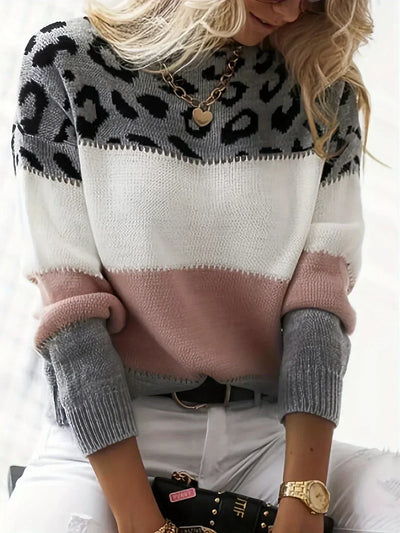 Edith | Elegant jumper with leopard print