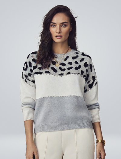 Edith | Elegant jumper with leopard print