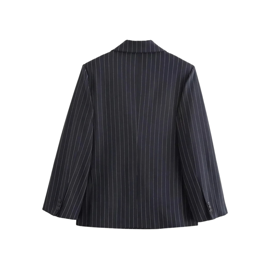 Nathalie | Classic Striped Double-Breasted Blazer