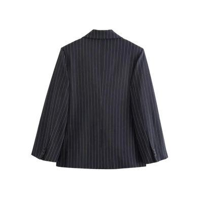 Nathalie | Classic Striped Double-Breasted Blazer
