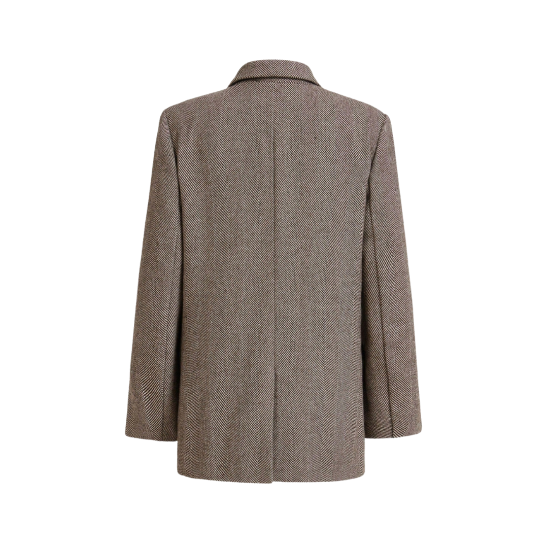 Nicole | Brown Café Blazer with Single Button