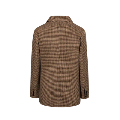 Mathilde | Brown Check Blazer with Single Button Closure