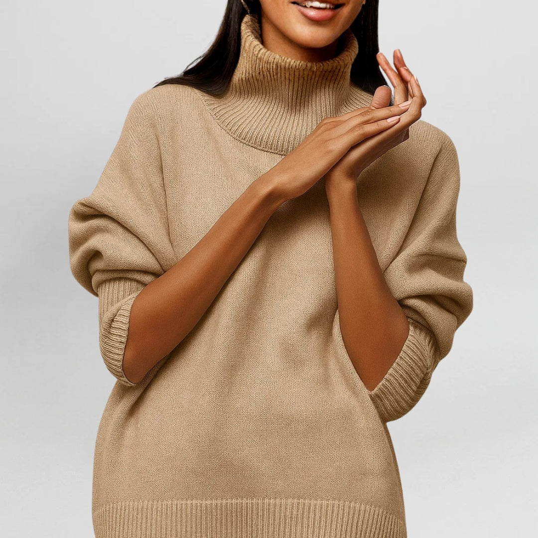 Stefanie - Knitted Jumper with Roll Neck