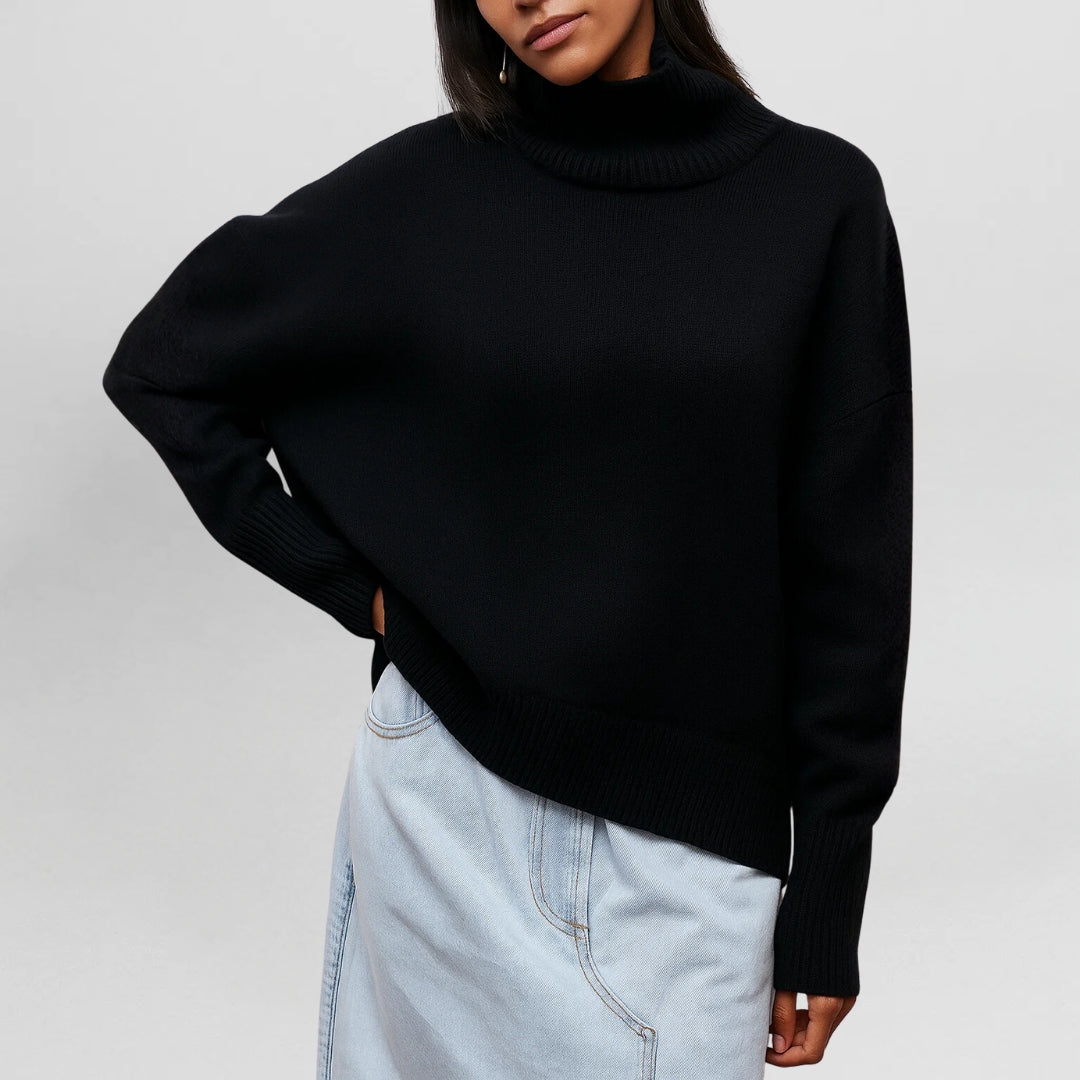 Stefanie - Knitted Jumper with Roll Neck
