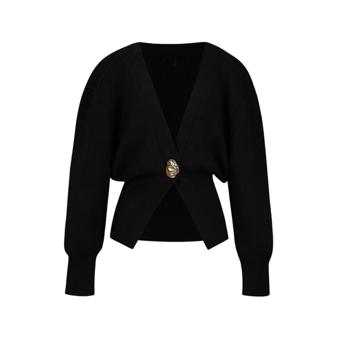 Flavie | Elegant Cardigan with Gold Button