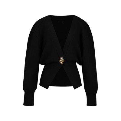Flavie | Elegant Cardigan with Gold Button