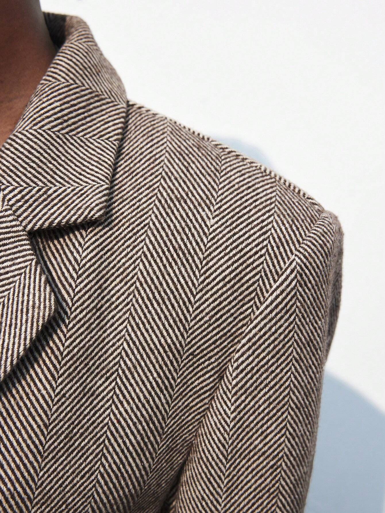 Nicole | Brown Café Blazer with Single Button