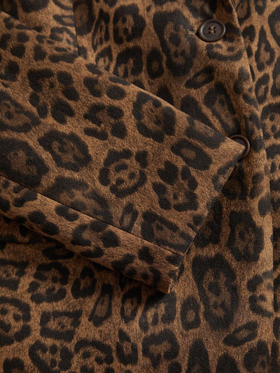 Marie-Claire | Solid Colour Blazer with Leopard Print