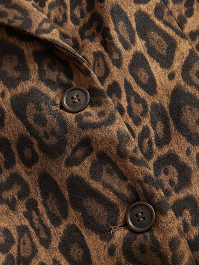 Marie-Claire | Solid Colour Blazer with Leopard Print