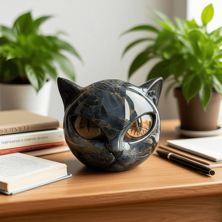 Elvianna | Mystical Cat Head Sculpture