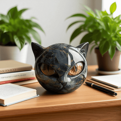 Elvianna | Mystical Cat Head Sculpture