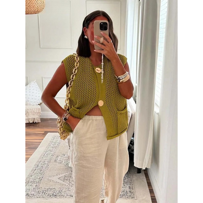 Eleanor | The Buttoned Knit Vest
