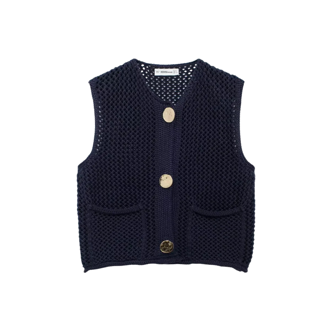 Eleanor | The Buttoned Knit Vest