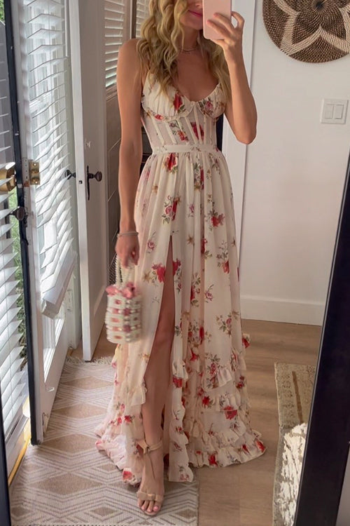 Hortense | Long Dress with Floral Design