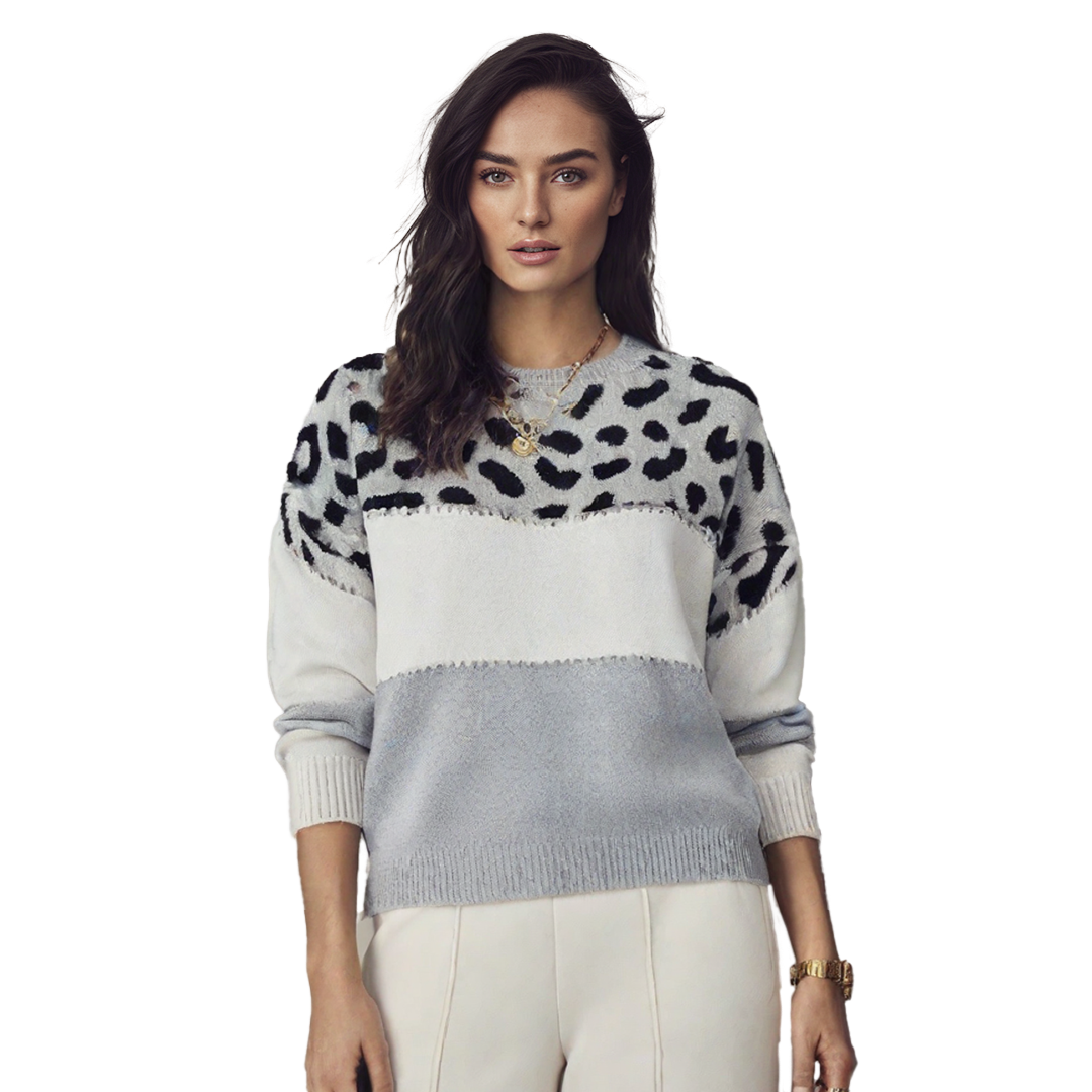 Edith | Elegant jumper with leopard print