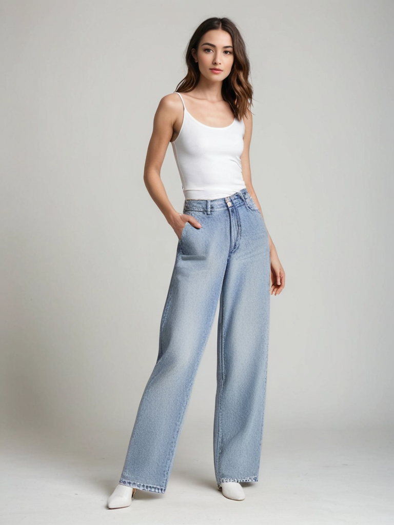 Jean Patchwork Distressed