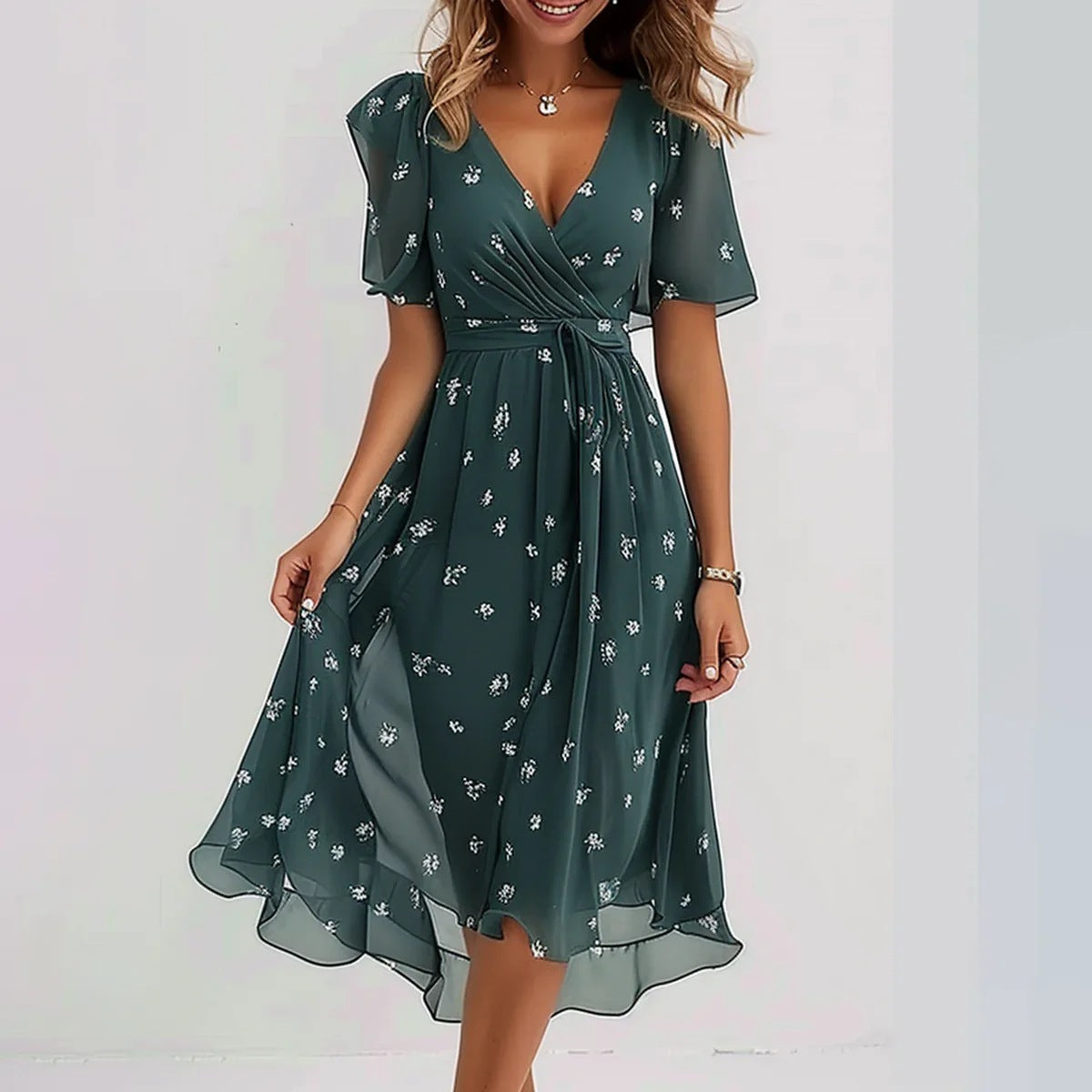 Lina | Elegant Dress with Short Sleeves