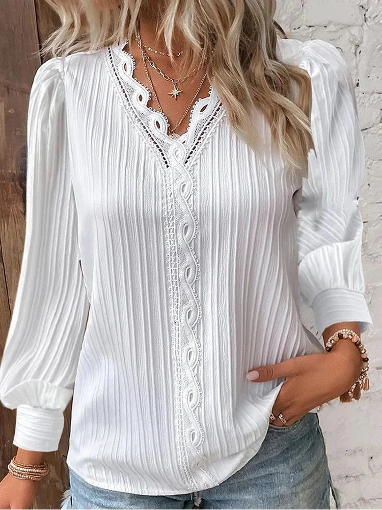 Josette | Blouse with Lace Details