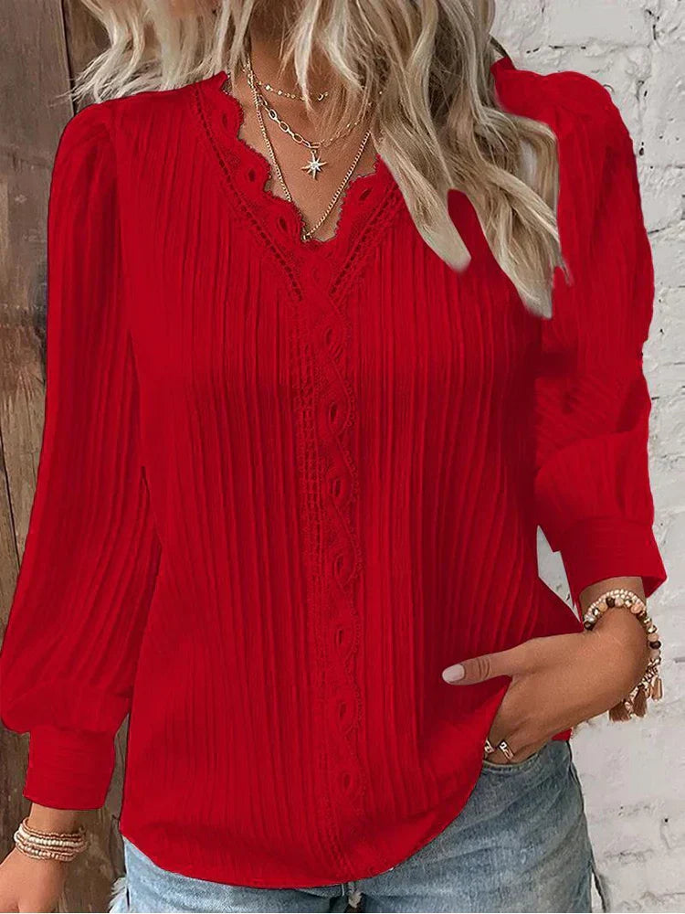Josette | Blouse with Lace Details