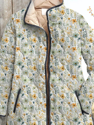 Denisse - Delightful Floral-Printed Quilted Jacket for Women