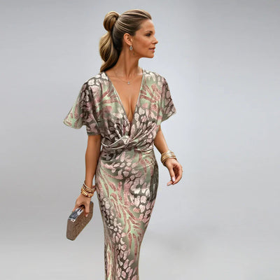 Tiphaine | Long Dress with V-Neck