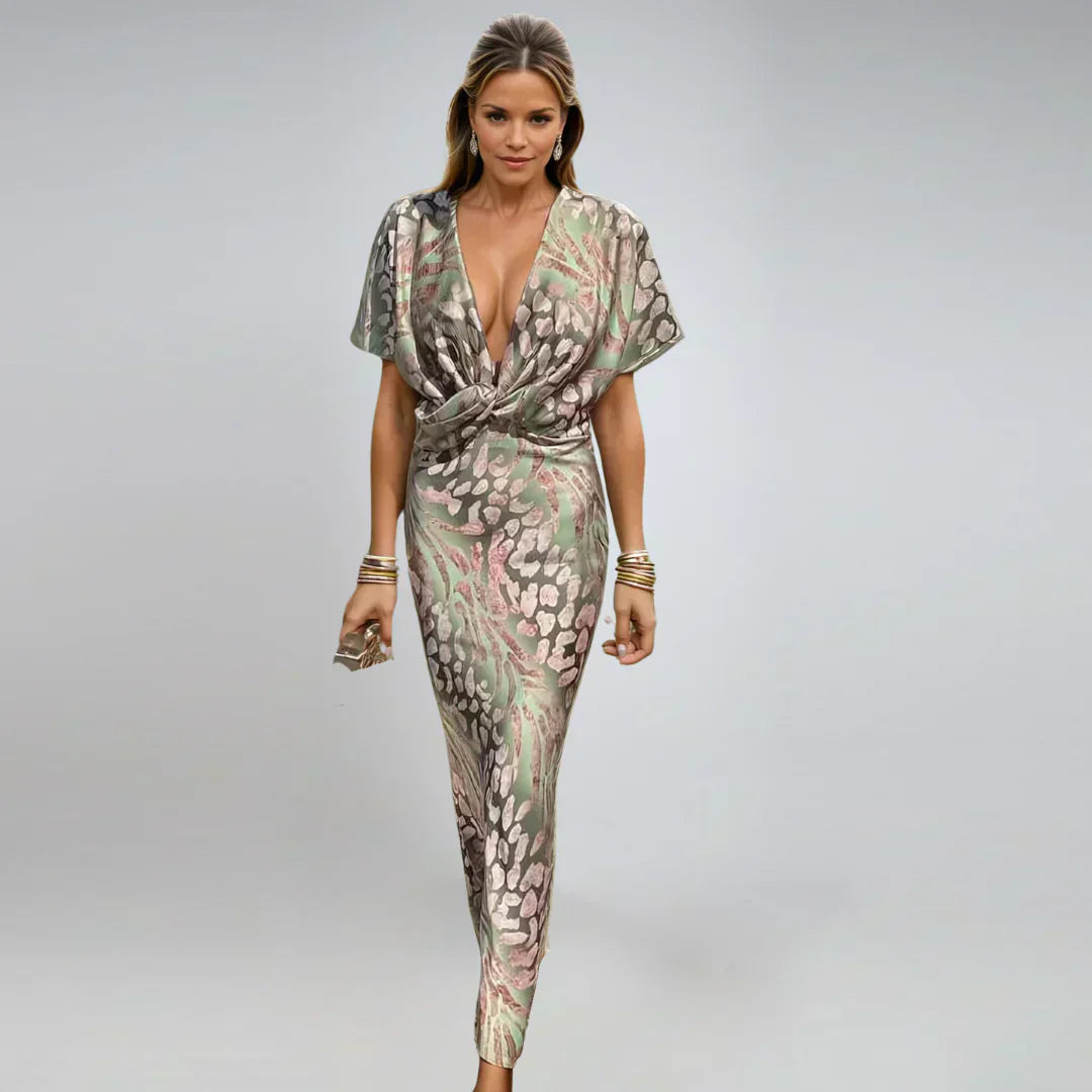 Tiphaine | Long Dress with V-Neck