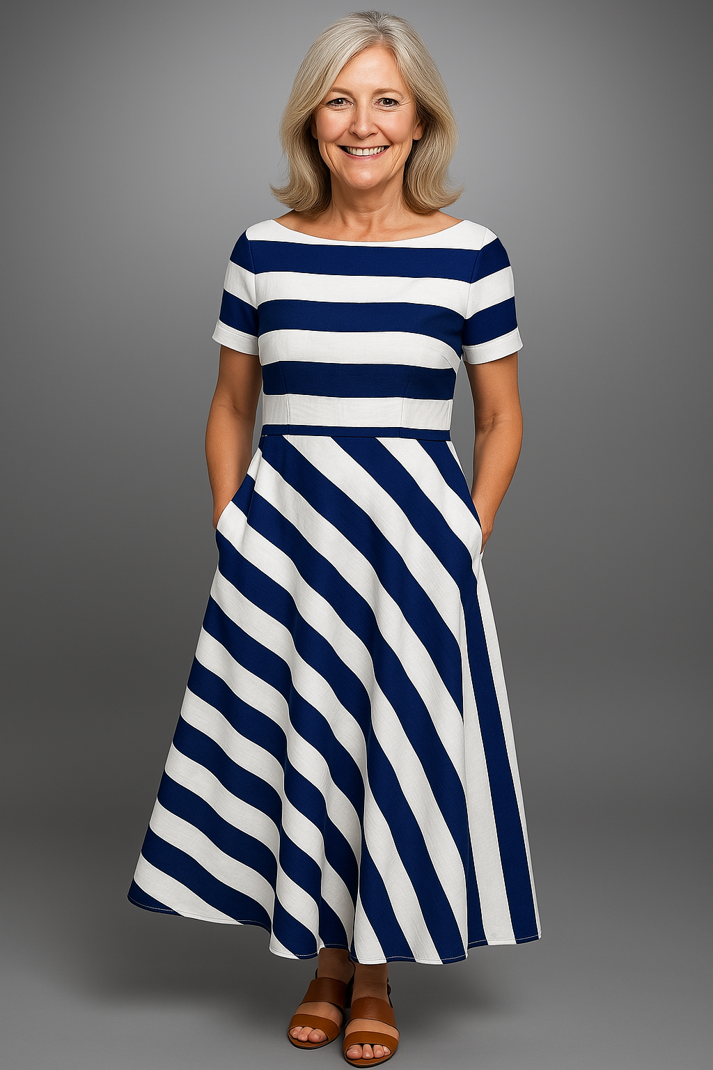 Perrine | Handmade Long Striped Dress