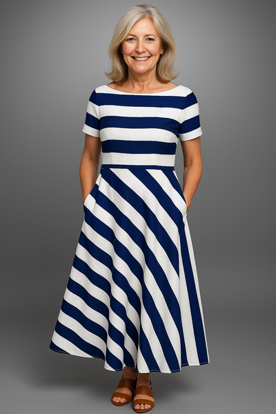 Perrine | Handmade Long Striped Dress