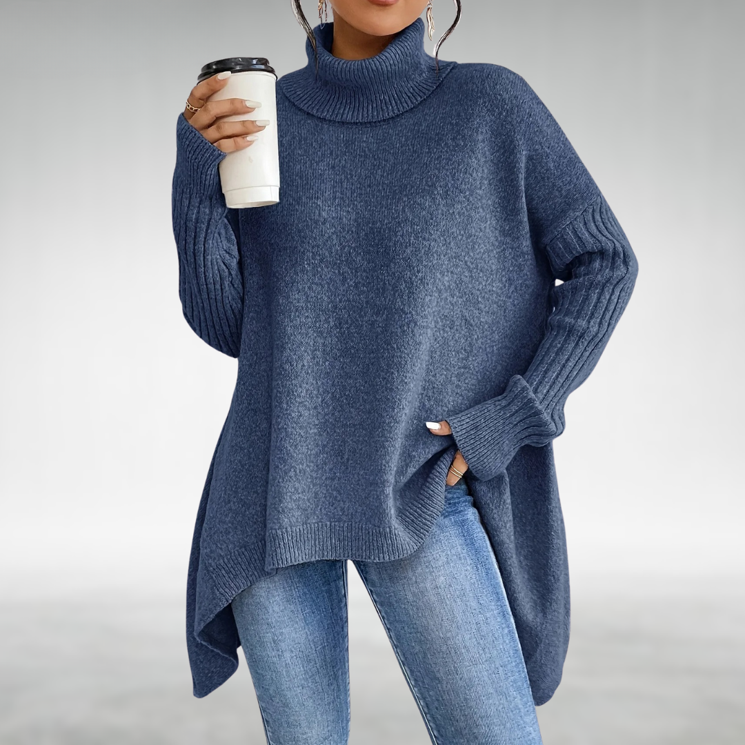 Elegant Turtleneck Jumper With Tummy Coverage