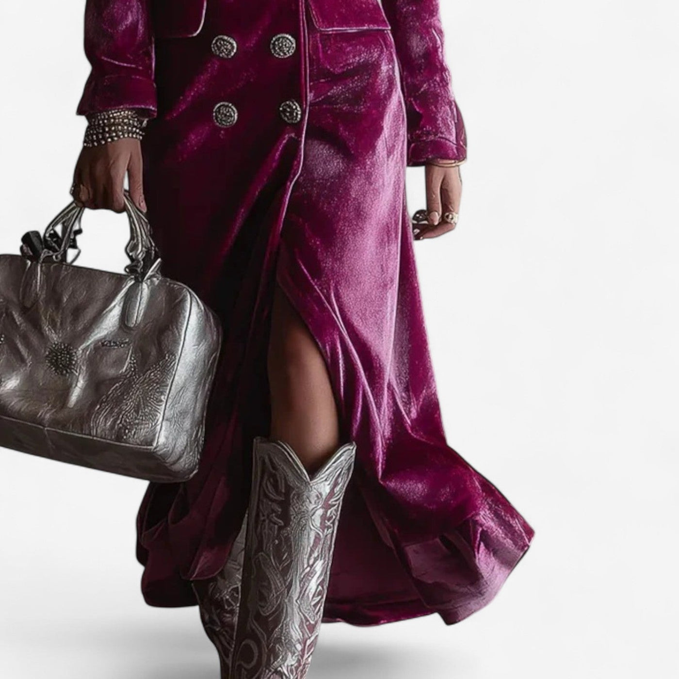 Virginie™ Cross-Over Velvet Dress