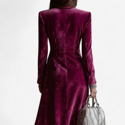 Virginie™ Cross-Over Velvet Dress