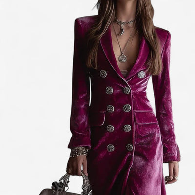 Virginie™ Cross-Over Velvet Dress