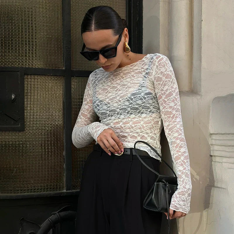 Camille | The Transparent Lace Blouse