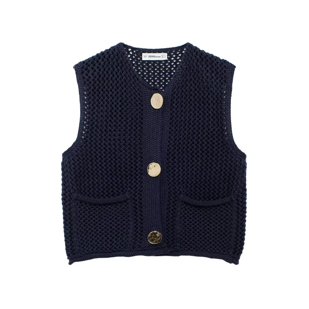 Eleanor | The Buttoned Knit Vest