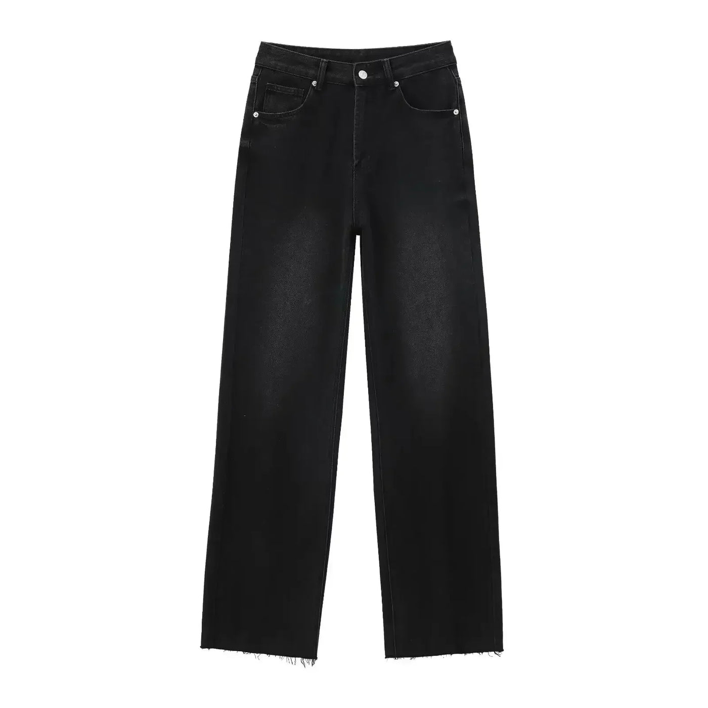 Elegant Black Jeans with Raw Finish