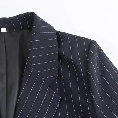 Nathalie | Classic Striped Double-Breasted Blazer