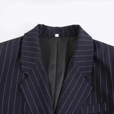 Nathalie | Classic Striped Double-Breasted Blazer