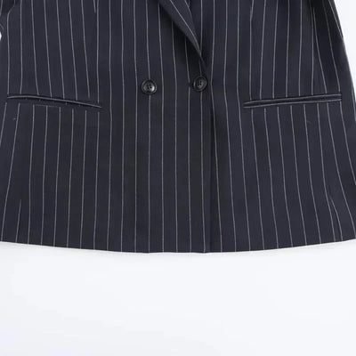 Nathalie | Classic Striped Double-Breasted Blazer