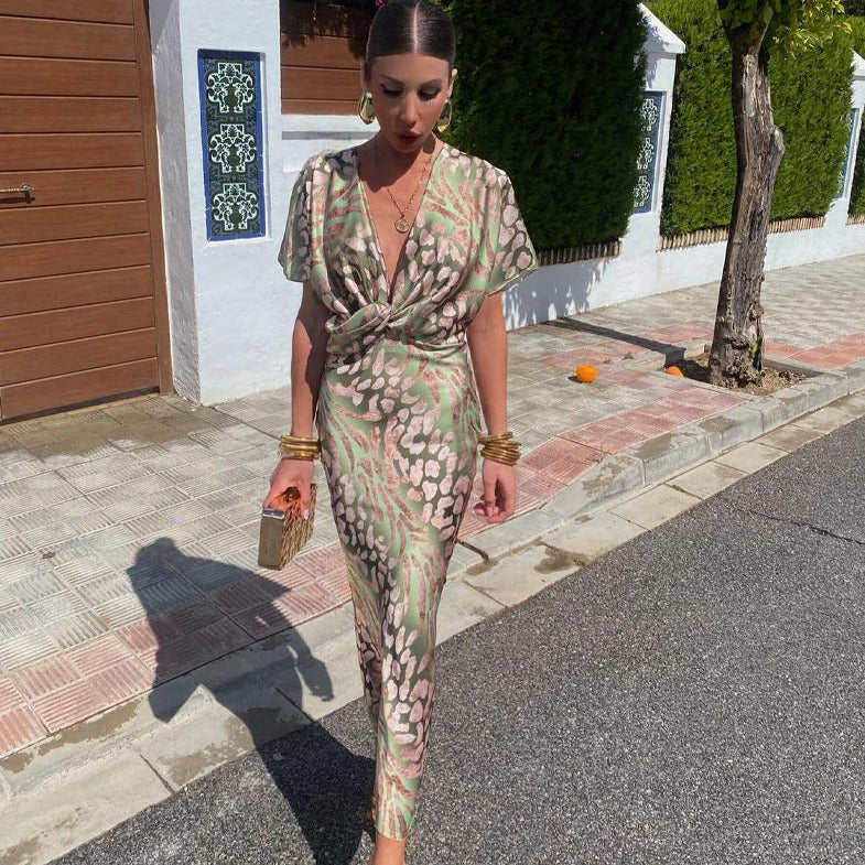 Tiphaine | Long Dress with V-Neck