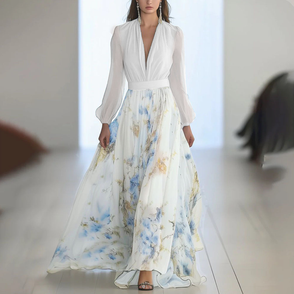 Bénédicte | Long Dress with Floral Print