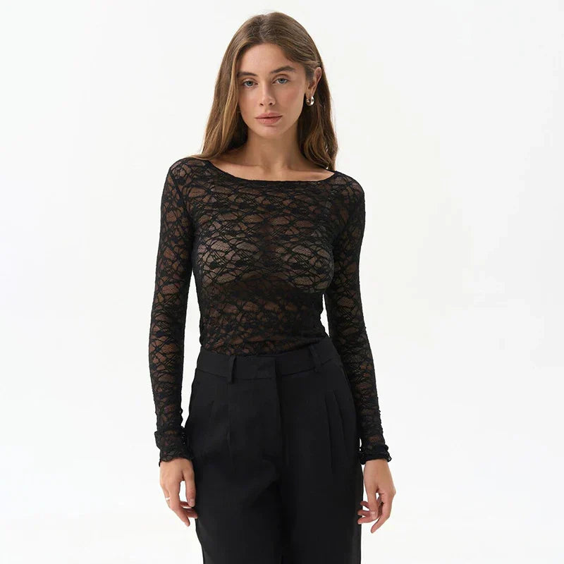 Camille | The Transparent Lace Blouse