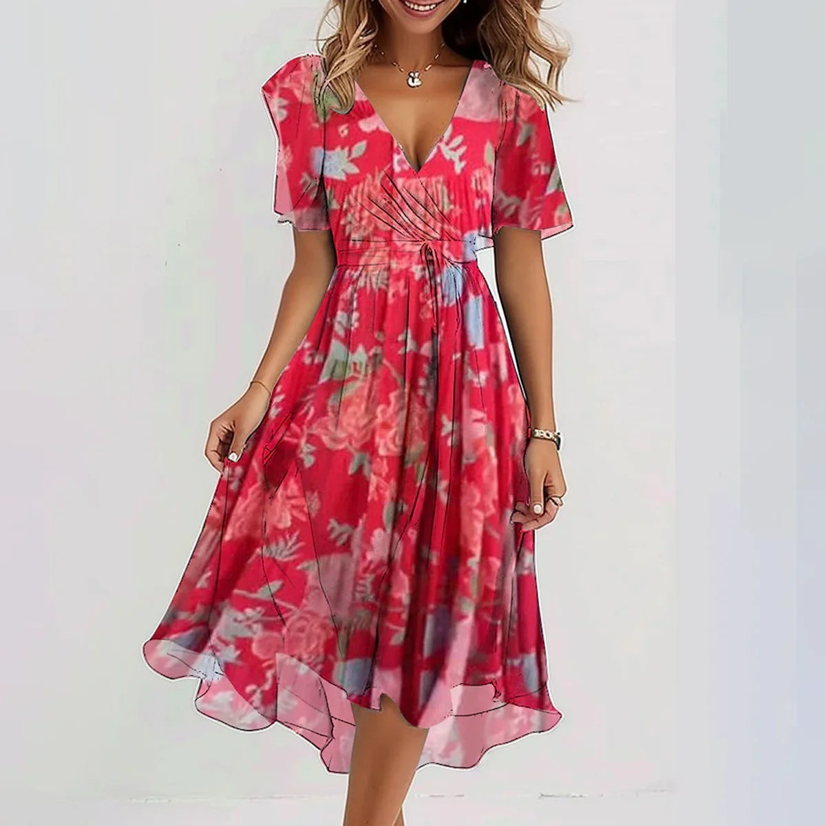 Lina | Elegant Dress with Short Sleeves