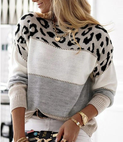 Edith | Elegant jumper with leopard print