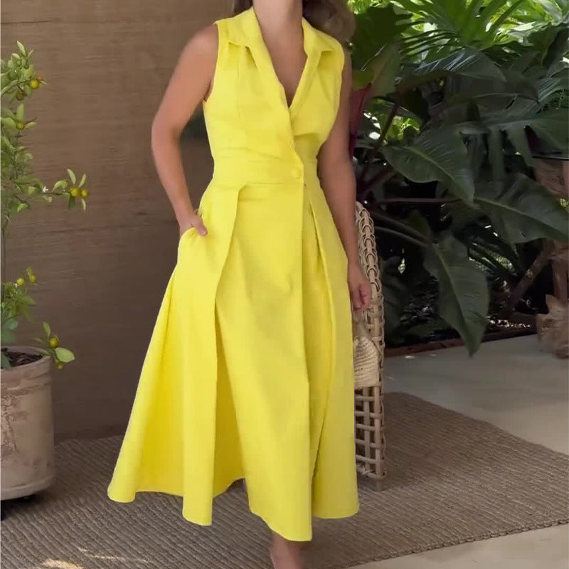 Ninon | Midi Dress with V-Neck