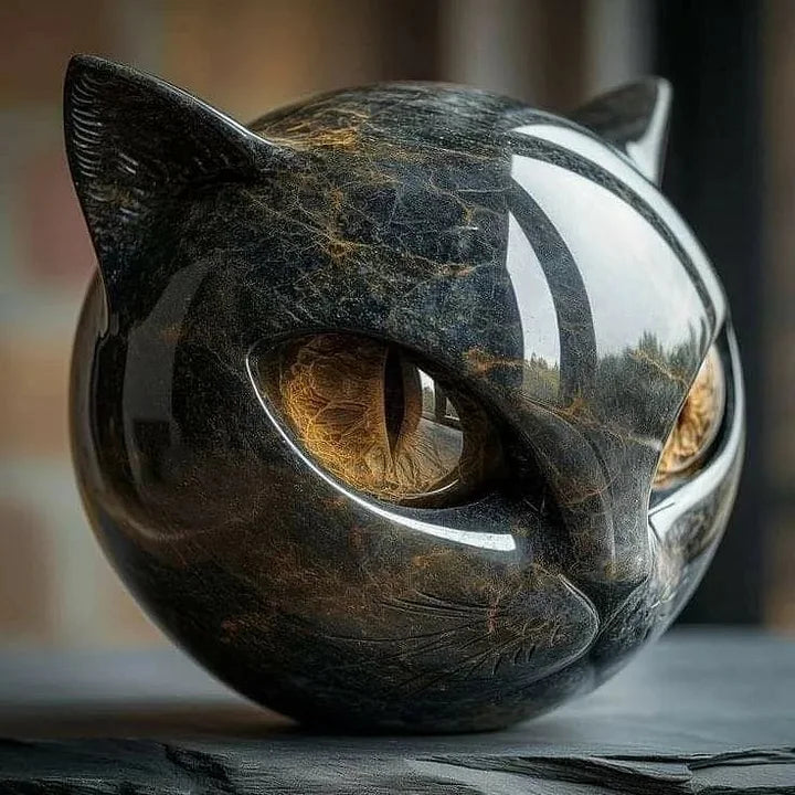 Elvianna | Mystical Cat Head Sculpture