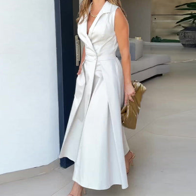 Ninon | Midi Dress with V-Neck