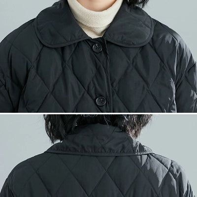 Aurora | Long Quilted Puffer Coat with Classic Button Closure
