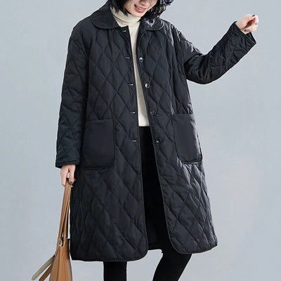 Aurora | Long Quilted Puffer Coat with Classic Button Closure