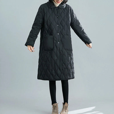 Aurora | Long Quilted Puffer Coat with Classic Button Closure