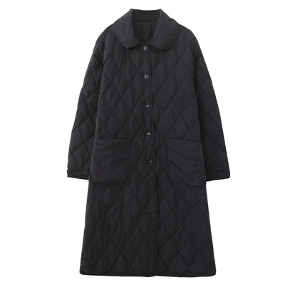 Aurora | Long Quilted Puffer Coat with Classic Button Closure